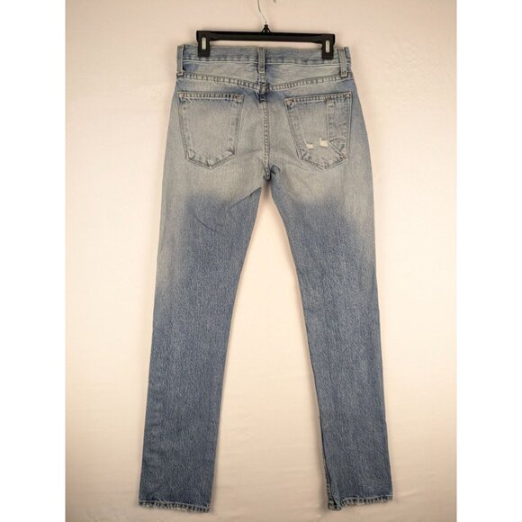 Current/Elliott Jeans Womens 23 The His Jean Light Wash Distressed Straight Leg - Picture 8 of 9